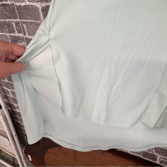 Aday Something Borrowed Shirt snap button up mint green nylon - Picture 7 of 11